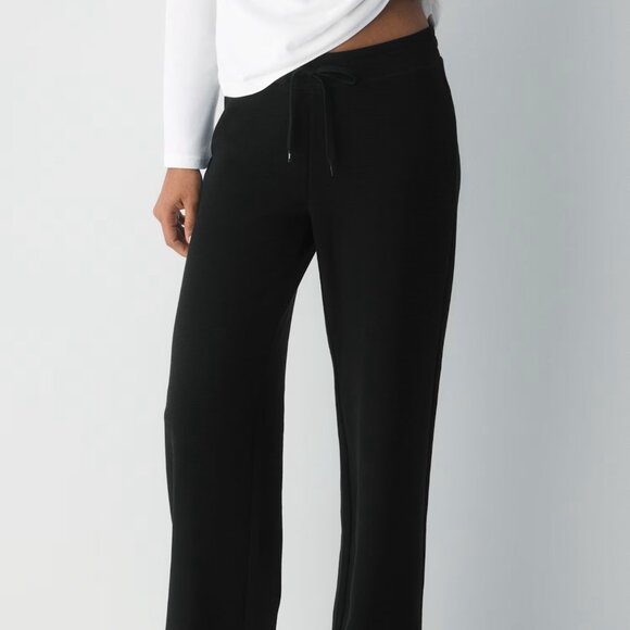 Aritiza TNA Black Wafflex Wide Leg Drawstring Lounge Pants - Picture 8 of 9
